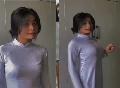 Áo dài mông tròn phê đê mê
